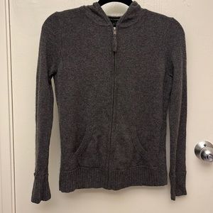Grey Skull Cashmere Zip-Up Hoodie, XS